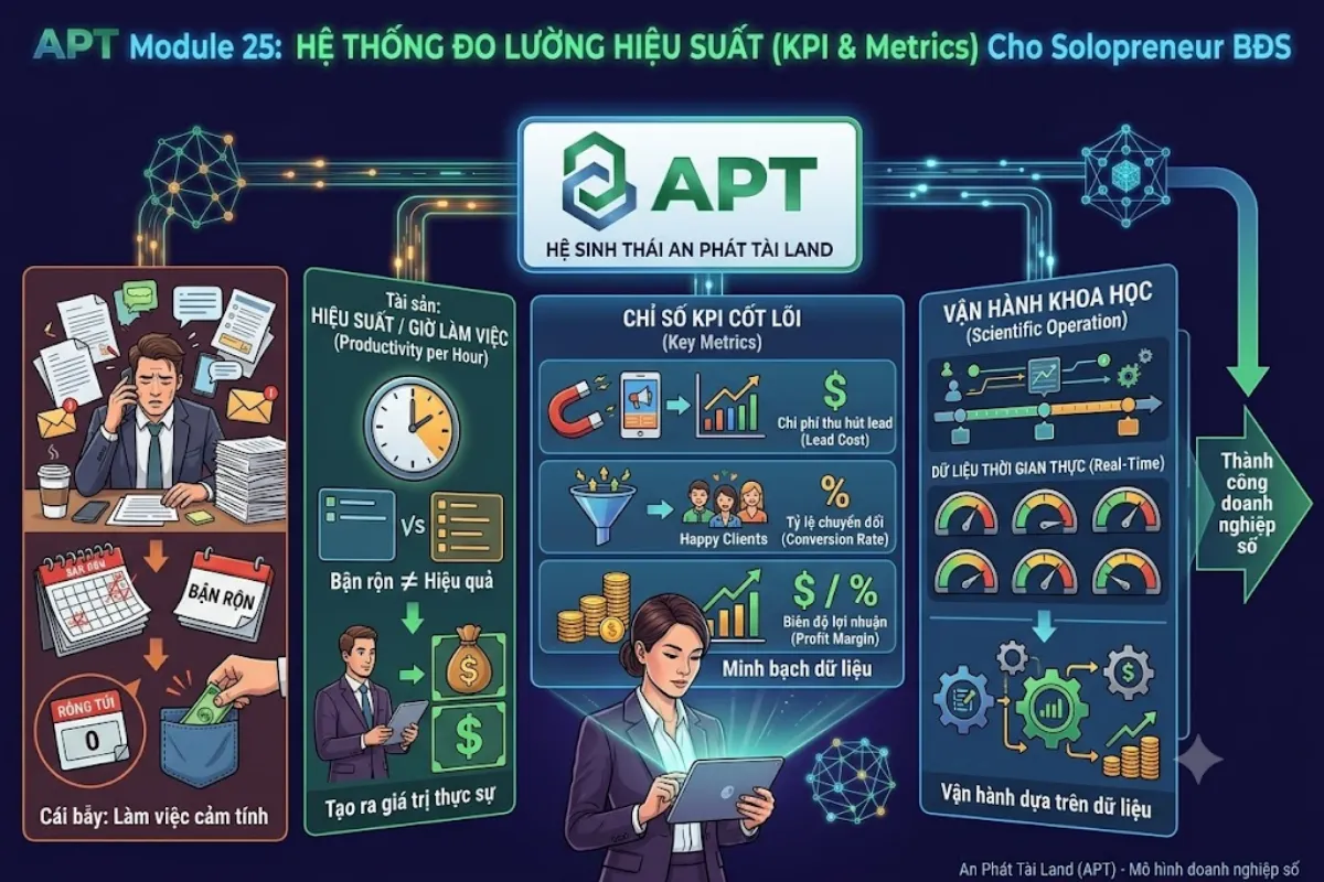 Hệ Thống Đo Lường Hiệu Suất (KPI & Metrics) Cho Solopreneur BĐS