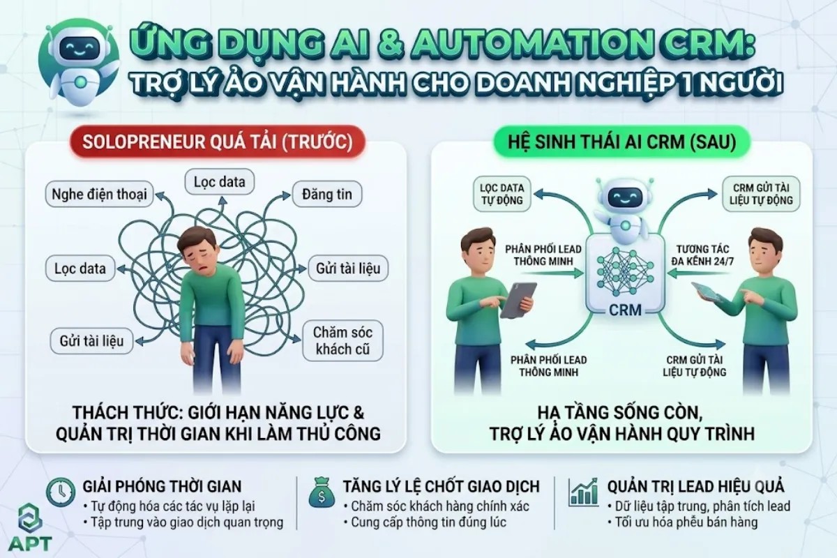 AI & Automation CRM: Trợ Lý Ảo Cho Solopreneur BĐS